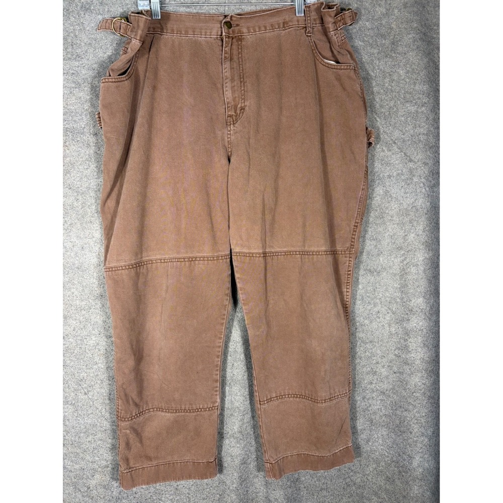 SUK Workwear Construction Work Pants Brown Double Knee Utility Trousers Sz 22